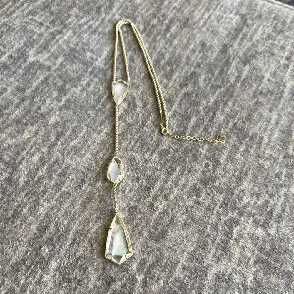 Kendra Scott Elegant Gold Necklace with Clear Accents